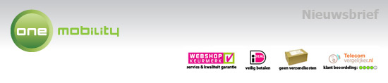 One Mobility - Nieuwsbrief November 2010 - veilig en betrouwbaar, kan met ideal betalen, en geen verzendkosten