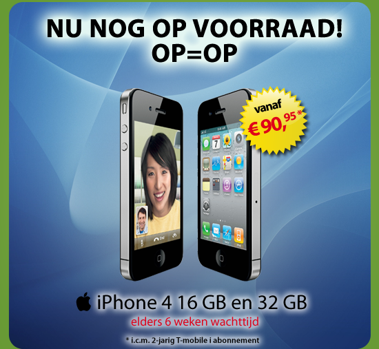 Apple iPhone 4 16GB en 32GB nu nog op voorraad