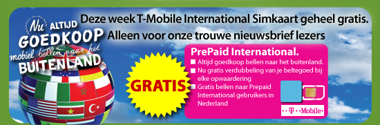 Deze week T-Mobile International Simkaart geheel gratis
