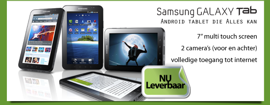 Samsung Galaxy Tab Android 7 inch tablet computer die alles kan